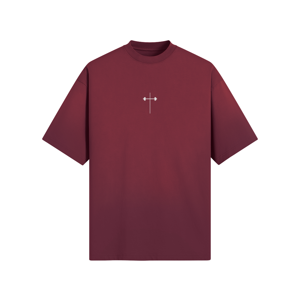 Washed Embroidered Barbell Cross Tee